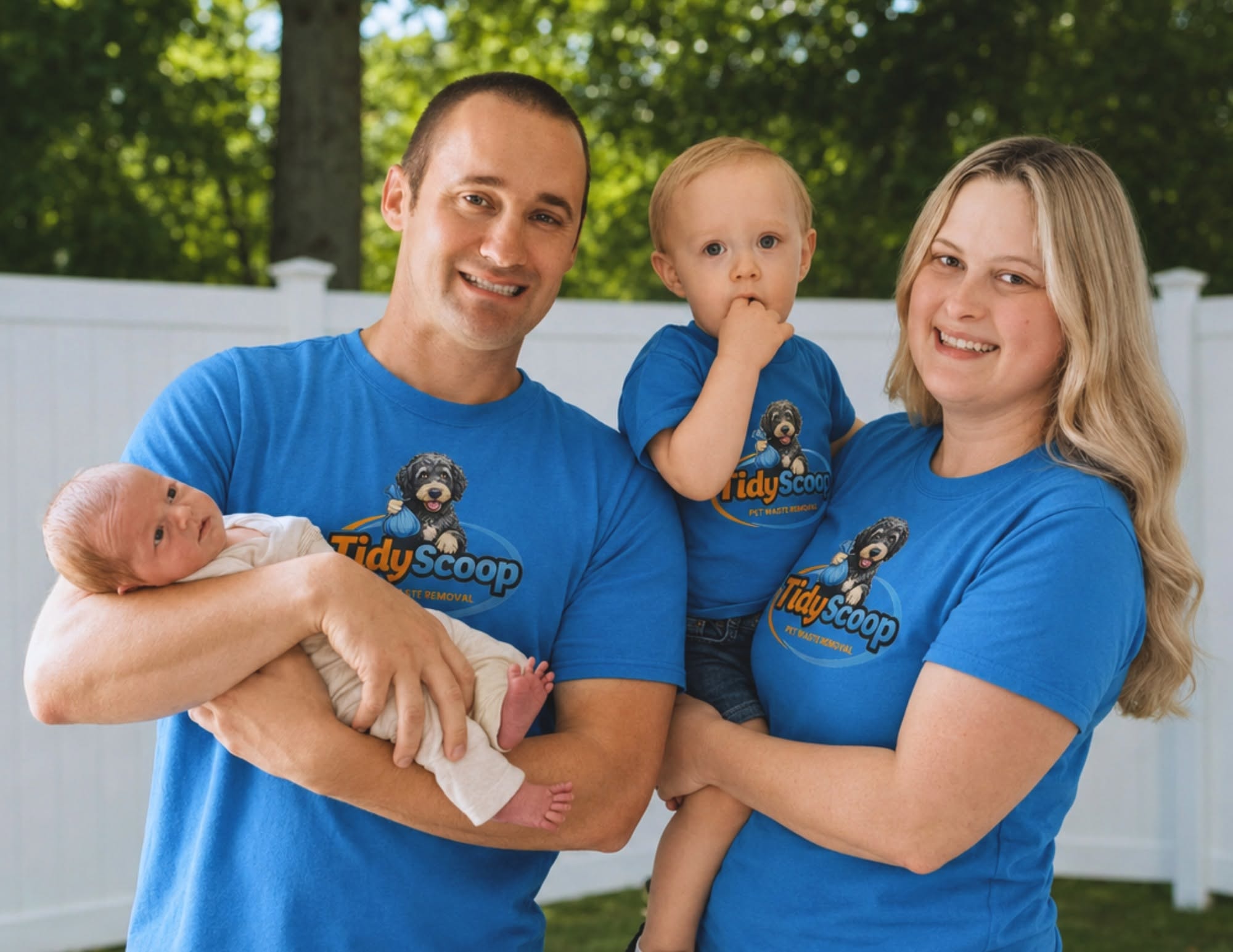 Mitchell, Sammi, Landon and Owen — the Tidy Scoop family